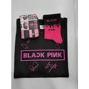 Black Pink T Shirt Cüzdan Çorap