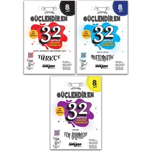 Ankara Yayıncılık 8.Sınıf  LGS Türkçe Matematik Fen Bilimleri Güçlendiren 32 Haftalık Deneme Seti