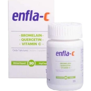 Enfla-C Bromelain, Vitamin C ve Quercetin Içeren Takviye Edici Gıda 30 Bitkisel Kapsül