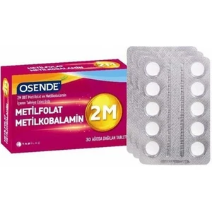 Osende 2m Metilkobalamin B12+Metılfolat Folik Asit 30 Tablet