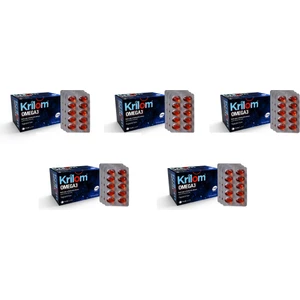 Krilom Omega-3 Balık Yağı 50 Kapsül 5'Li Paket