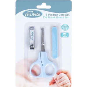 Sevi Bebe Erkek Bebek 3'lü Tırnak Bakım Seti Mavi 507