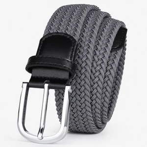 . 4cm Streç Erkek Kemer Moda Elastik Örgü Kemer Delinsiz Rahat Iğne Tokası Kanvas Kemer (Yurt Dışından)