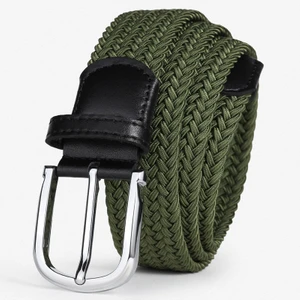 . 4cm Streç Erkek Kemer Moda Elastik Örgü Kemer Delinsiz Rahat Iğne Tokası Kanvas Kemer (Yurt Dışından)