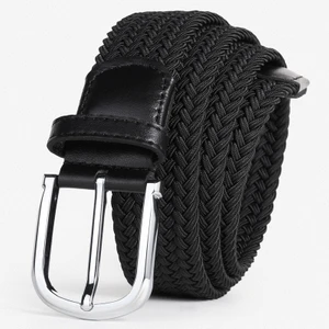 . 4cm Streç Erkek Kemer Moda Elastik Örgü Kemer Delinsiz Rahat Iğne Tokası Kanvas Kemer (Yurt Dışından)