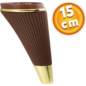 Lüks Mobilya Kanepe Sehpa Tv Ünitesi Koltuk Ayağı 15 cm Ahşap Desenli Gold Baza Ayak