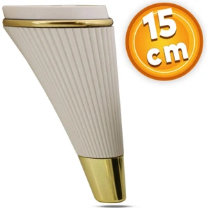 Lüks Mobilya Kanepe Sehpa Tv Ünitesi Koltuk Ayağı 15 cm Krem Gold Baza Ayak