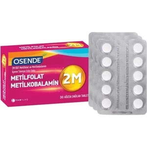 Osende 2m Metilfolat Metilkobalamin 30 Tablet 2 Adet