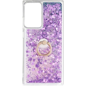 Kip GSM Samsung Galaxy Note 20 Ultra Kılıf Sıvılı Simli Yüzüklü Kapak