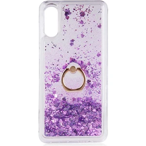 Kip GSM Samsung Galaxy A02 Kılıf Sıvılı Simli Yüzüklü Kapak