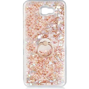 Kip GSM Samsung Galaxy J7 Prime Kılıf Sıvılı Simli Yüzüklü Kapak