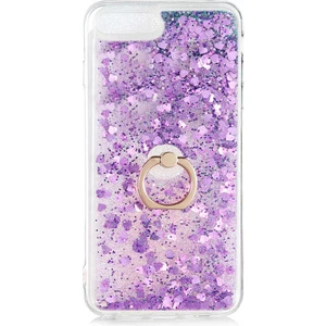 Kip GSM Apple iPhone 8 Plus Kılıf Sıvılı Simli Yüzüklü Kapak