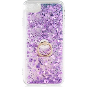 Kip GSM Apple iPhone Se 2022 Kılıf Sıvılı Simli Yüzüklü Kapak