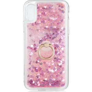 Kip GSM Apple iPhone Xs 5.8 Kılıf Sıvılı Simli Yüzüklü Kapak