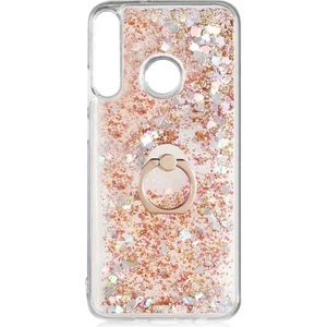 Kip GSM Huawei P40 Lite E Kılıf Sıvılı Simli Yüzüklü Kapak