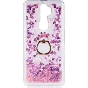 Kip GSM Oppo A9 2020 Kılıf Sıvılı Simli Yüzüklü Kapak