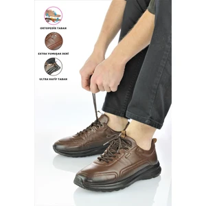 Erkek Spor Tarz Hakiki Deri Ortopedik Günlük Ayakkabı FE22/CM46502