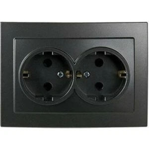 Siyah Topraklı Çevçeveli İkili Priz