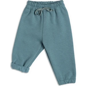 Unisex Bebek Kalın Pamuklu Jogger Pantolon - Petrol Yeşili