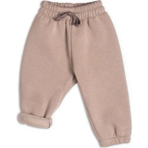Unisex Bebek Kalın Pamuklu Jogger Pantolon - Kum Beji