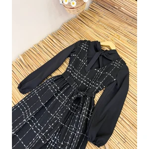 Küçüğüm Butik Siyah Tüvit Salopet Elbise ve Krep Siyah Bluz 2'li Takım