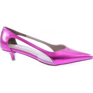 Y4200-23Y Kadin Yanlari Açik Sivri Burun Kisa Topuklu Ayakkabi