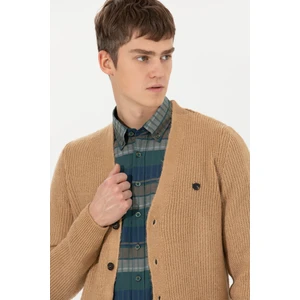 U.S. Polo Assn. Erkek Camel Melanj Triko Hırka 50257856-VR122