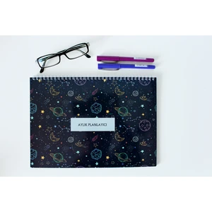 Kağıt Kayık Uzay Aylık Planlayıcı A4 Boyut 60 Sayfa Defter Planlayıcı Spiralli