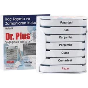 Dr. Plus Ilaç Hap Taşıma ve Zamanlama Kutusu Haftalık 7X24 cm RENK:BEYAZ