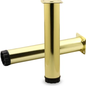 Mobilya Kanepe Sehpa Tv Ünitesi Koltuk Ayağı Ayarlanabilir 25 cm Gold Altın Metal Baza Ayak