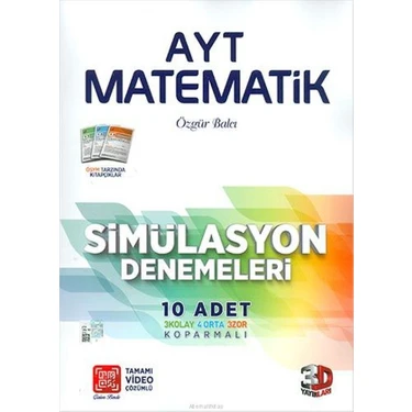 3D Yayınları AYT Matematik 10'lu Simülasyon 2023 Denemeleri Video