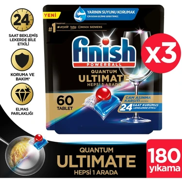 Finish Quantum Ultimate 180 Kapsül Bulaşık Makinesi Deterjanı Tableti