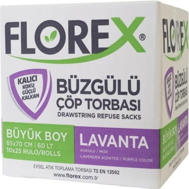 Florex Lavanta Kokulu Büzgülü Büyük Boy Çöp