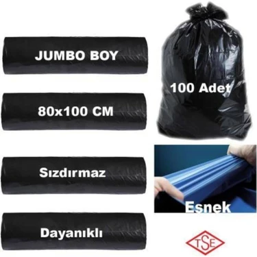 Ecoplast Çöp Poşeti Siyah Jumbo Boy 10'lu - 80 x 110