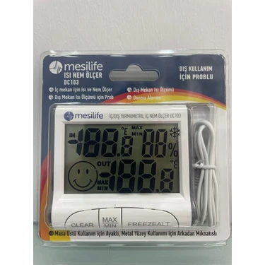 Mesilife Isı Nem Ölçer -10° ile +50°C İç Mekan ve -50° ile +70°C Dış Mekan