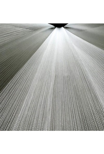 Evdepo Home Taç Sık Çizgili Ekstraforlu Pilesiz Tül Perde Tek Kanat - Ekru 100 x 270 cm