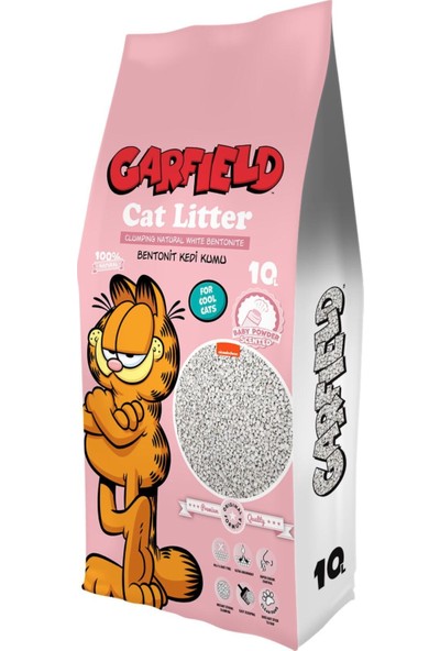 Garfield 10L Bebek Pudrası Kokulu Kedi Kumu