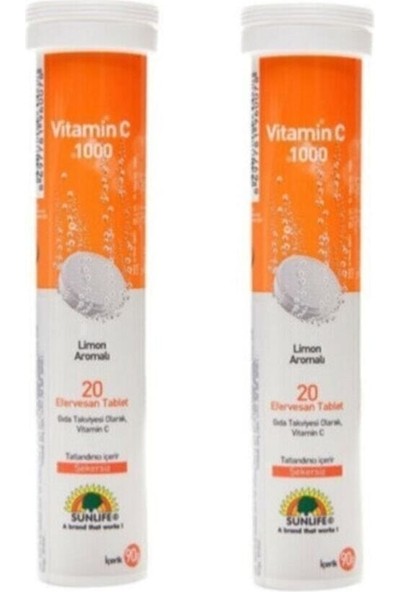 Sunlife Vitamin C 1000mg 20 Tablet 2 Adet