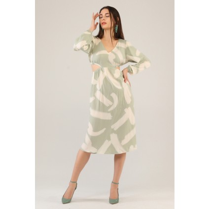 Kadın Sırt Dekolteli Desenli Elbise modelleri