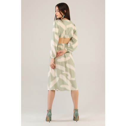 Kadın Sırt Dekolteli Desenli Elbise indirimleri