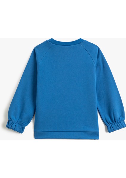 Doğa Temalı Baskılı Sweatshirt Bisiklet Yaka Manşetleri Lastikli fiyatları