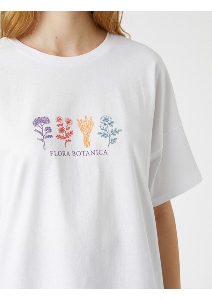 Kısa Kollu Tişört Rahat Kesim Bisiklet Yaka Baskılı indirimleri