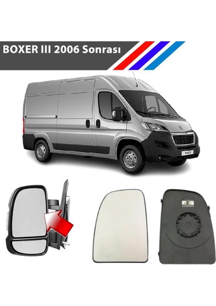 Peugeot Boxer 3 Sağ Dış Ayna Üst Camı Yolcu Tarafı Isıtmalı