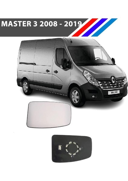 Renault Master 3 Sağ Dış Ayna Üst Camı Yolcu Tarafı Isıtmalı