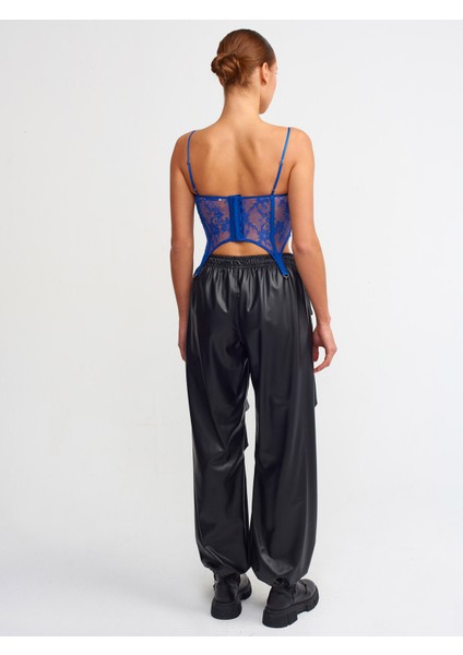 70414 Suni Deri Jogger Pantolon-Siyah fiyatları