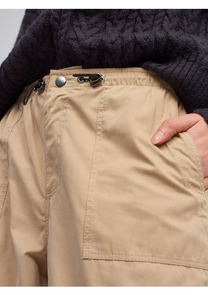 70416 Yumuşak Dokulu Jogger Pantolon-Bej fırsatları