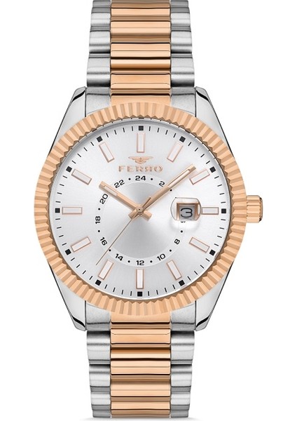 F11288A-E 43 mm Silver/rose Erkek Kol Saati