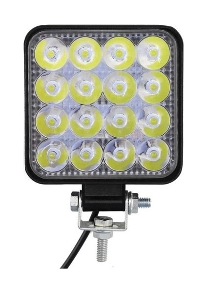 16 LED Kare (Off Road-Iş Makinası-Tekne-Yat) Sis Farı Çalışma Lambası