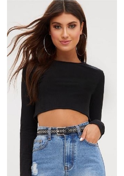 010 Kadın Crop Bluz Kaşkorse Kumaş