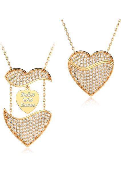 Kalbimdeki Sır Isimli Altın Kaplama Gümüş Kolye